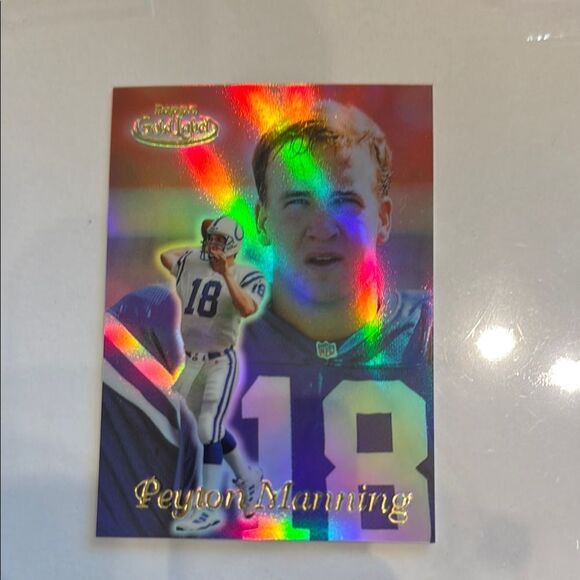 Topps Kids Trading Card with Rainbow Holographic Design Peyton Manning 1999 mint - Picture 1 of 1